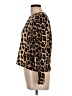 Zara Basic Animal Print Brown Long Sleeve Blouse Size L - photo 5