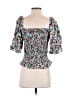 Gap 100% Cotton Black White 3/4 Sleeve Blouse Size S - photo 2