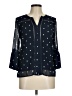 Fever Polka Dots Blue 3/4 Sleeve Blouse Size M - photo 1