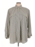 Chaus 100% Polyester Chevron-herringbone Gray Long Sleeve Blouse Size 16 - photo 1