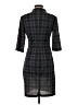 Connected Apparel Plaid Gray Casual Dress Size 4 (petite) - photo 2