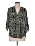 Renee C. 100% Polyester Teal Black 3/4 Sleeve Blouse Size L - photo 1