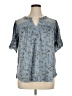 Suzanne Betro 100% Polyester Blue Short Sleeve Blouse Size 2X - photo 1