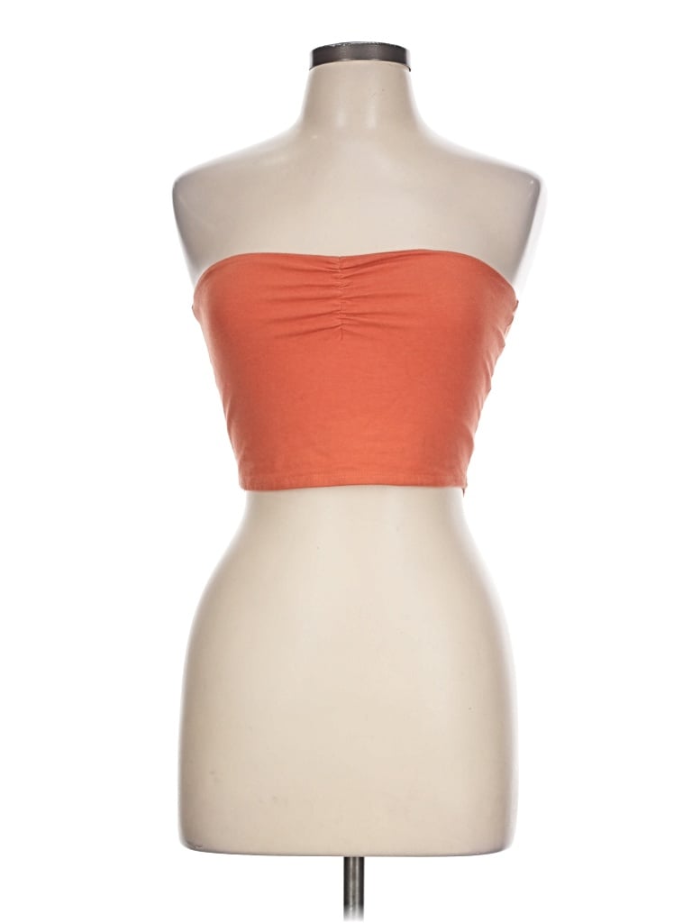 Pre-owned Full Tilt Tube Top Orange Strapless Neckline Tops