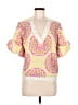Robert Graham Yellow Short Sleeve Blouse Size M - photo 1