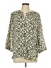 Jachs Girlfriend 100% Polyester Animal Print Green 3/4 Sleeve Blouse Size L - photo 1