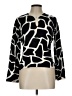 INC International Concepts Print Black Pullover Sweater Size Lg Petite - photo 1