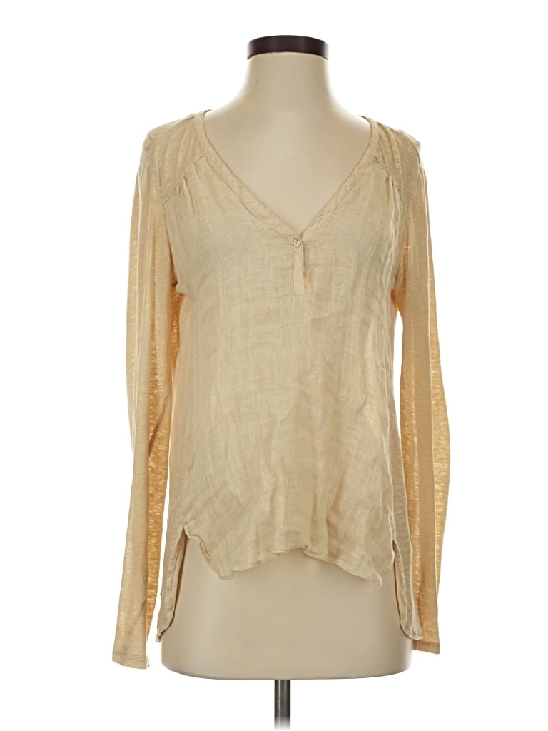 Pre-owned Calypso St Barth Long Sleeve Blouse In Tan