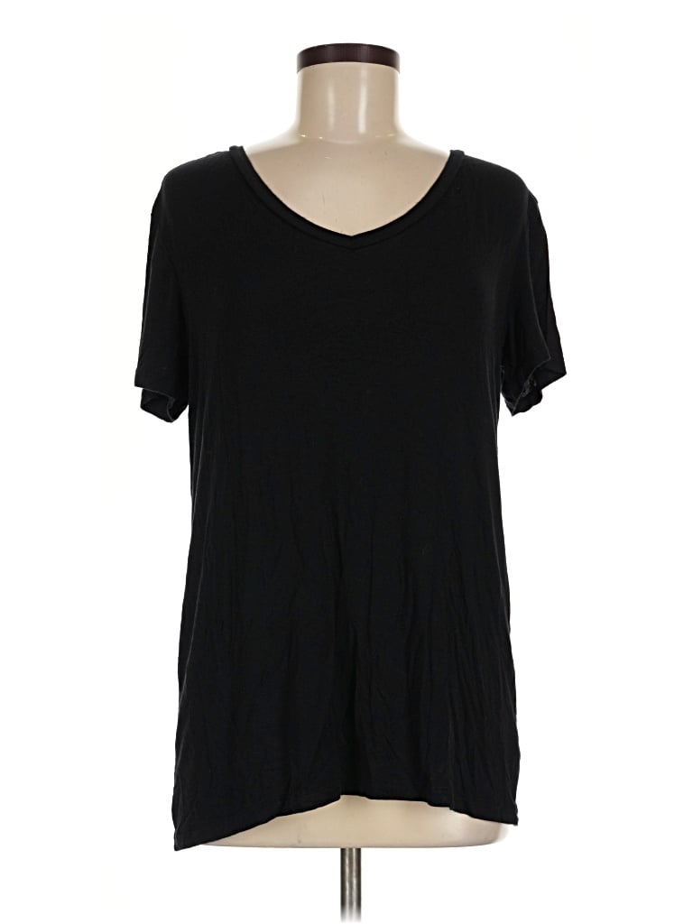 Pre-owned Halogen Short Sleeve T-shirt In Black