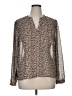 A New Day 100% Polyester Animal Print Brown Long Sleeve Blouse Size XL - photo 1