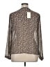 A New Day 100% Polyester Animal Print Brown Long Sleeve Blouse Size XL - photo 2
