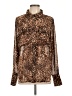 Good American 100% Polyester Animal Print Brown Long Sleeve Blouse Size Lg (3) - photo 1