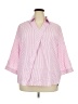 Lomon Stripes Pink 3/4 Sleeve Blouse Size XXL - photo 1