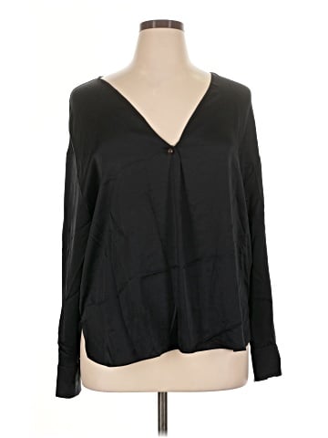 Vince. Long Sleeve Silk Top (view 1)