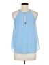 Miami 100% Polyester Blue Sleeveless Blouse Size M - photo 2