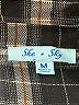 She + Sky Plaid Black 3/4 Sleeve Button-Down Shirt Size M - photo 7