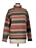 Evereve Stripes Brown Turtleneck Sweater Size M - photo 1
