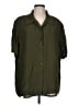 Fashion Bug Solid Green 3/4 Sleeve Button-Down Shirt Size L (estimated) - photo 1