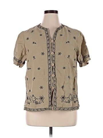 DressBarn Short Sleeve Silk Top (view 1)