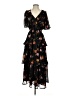 Lost + Wander 100% Polyester Floral Black Cocktail Dress Size S - photo 1