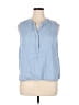 Single Thread 100% Lyocell Blue Sleeveless Button-Down Shirt Size XL - photo 1