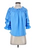 Yana K 100% Polyester Blue 3/4 Sleeve Blouse Size S - photo 1