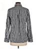 Talbots 100% Cotton Checkered-gingham Blue Long Sleeve Button-Down Shirt Size M - photo 2