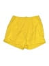 Shein 100% Polyester Solid Yellow Shorts Size 4 - photo 1
