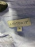 Anatomie 100% Cotton Color Block Blue Long Sleeve Blouse Size M - photo 7