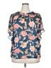 Chaps 100% Polyester Blue Short Sleeve Blouse Size XXL - photo 1