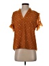Point Sur 100% Polyester Orange Short Sleeve Blouse Size S - photo 1