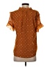 Point Sur 100% Polyester Orange Short Sleeve Blouse Size S - photo 2