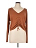 JoyLab Brown Long Sleeve Top Size L - photo 1