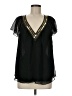 DKNY Jeans 100% Polyester Black Short Sleeve Blouse Size M - photo 1