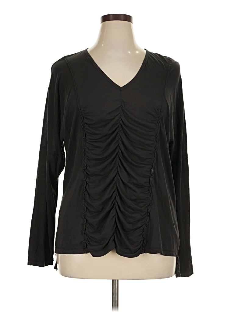 Pre-owned Xcvi Long Sleeve Blouse In Black