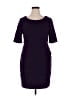 Connected Apparel Solid Purple Casual Dress Size 14 (petite) - photo 1