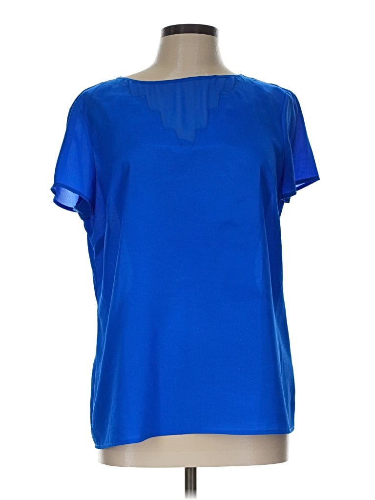 Pre-owned Gianni Bini Short Sleeve Blouse In Blue