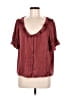 J.Crew 100% Polyester Burgundy Short Sleeve Blouse Size M - photo 1
