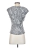 DressBarn Floral Silver Short Sleeve Top Size 4 - photo 2