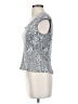 DressBarn Floral Silver Short Sleeve Top Size 4 - photo 5