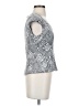 DressBarn Floral Silver Short Sleeve Top Size 4 - photo 4