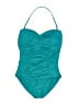 Tommy Bahama Solid Teal One Piece Swimsuit Size 14 - photo 1