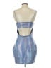 Superdown Metallic Solid Blue Silver Cocktail Dress Size S - photo 2