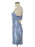 Superdown Metallic Solid Blue Silver Cocktail Dress Size S - photo 5