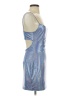 Superdown Metallic Solid Blue Silver Cocktail Dress Size S - photo 4