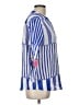 Vilagallo 100% Linen Stripes Blue 3/4 Sleeve Button-Down Shirt Size EU (FR) 44 / US 12 - photo 4