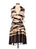 DKNY 100% Polyester Stripes Brown Cocktail Dress Size 12 - photo 1
