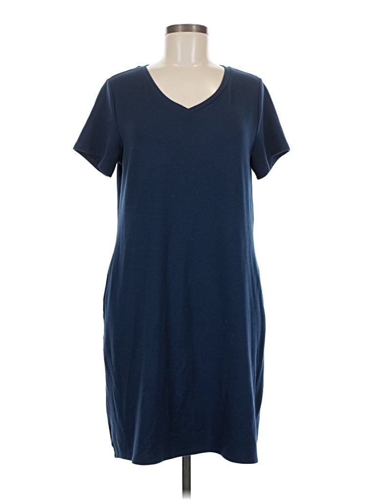 Pre-owned Time And Tru Casual Dress In Blue