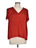 Banana Republic 100% Polyester Red Short Sleeve Blouse Size L - photo 1