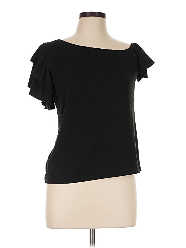 Pre-owned Shein Short Sleeve Top Black Off The Shoulder Neckline Tops